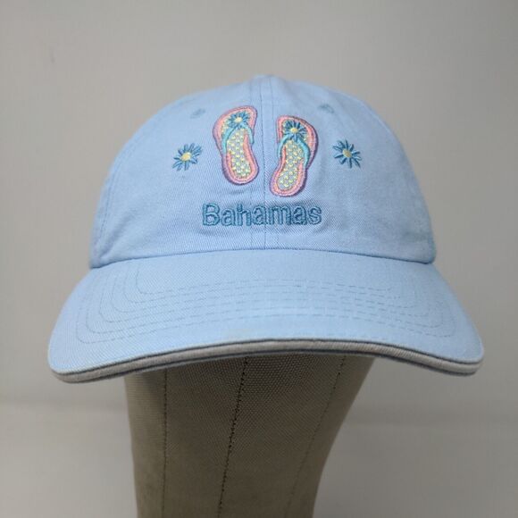 Bahamas Women's Strapback Hat Blue OSFA Embroidered Flip Flops Logo - Picture 2 of 12